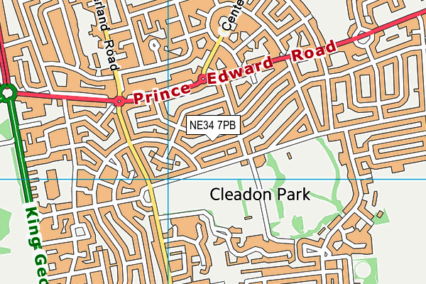 NE34 7PB map - OS VectorMap District (Ordnance Survey)