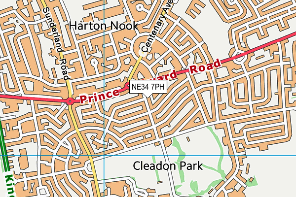 NE34 7PH map - OS VectorMap District (Ordnance Survey)