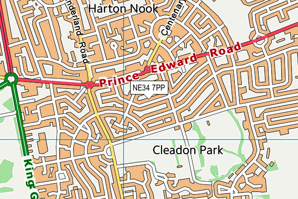 NE34 7PP map - OS VectorMap District (Ordnance Survey)