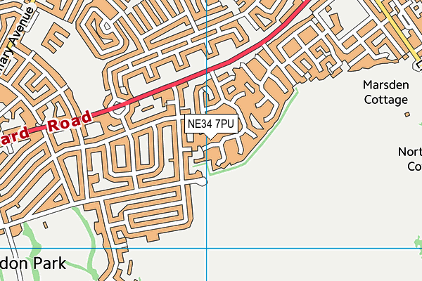 NE34 7PU map - OS VectorMap District (Ordnance Survey)