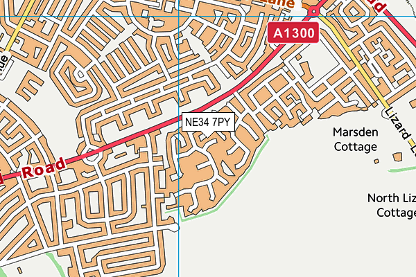 NE34 7PY map - OS VectorMap District (Ordnance Survey)