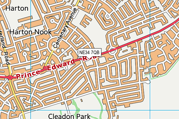 NE34 7QB map - OS VectorMap District (Ordnance Survey)