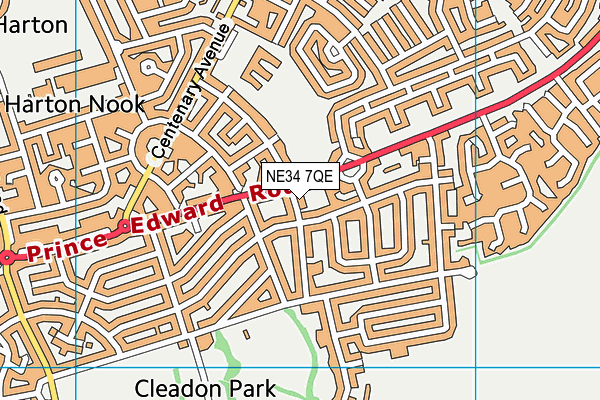 NE34 7QE map - OS VectorMap District (Ordnance Survey)