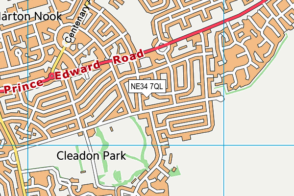 NE34 7QL map - OS VectorMap District (Ordnance Survey)