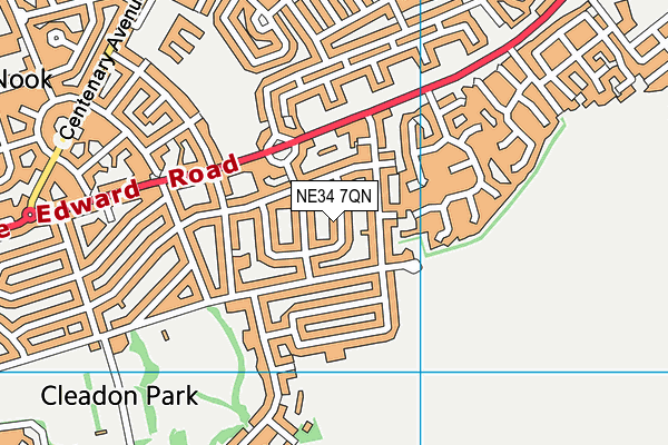 NE34 7QN map - OS VectorMap District (Ordnance Survey)