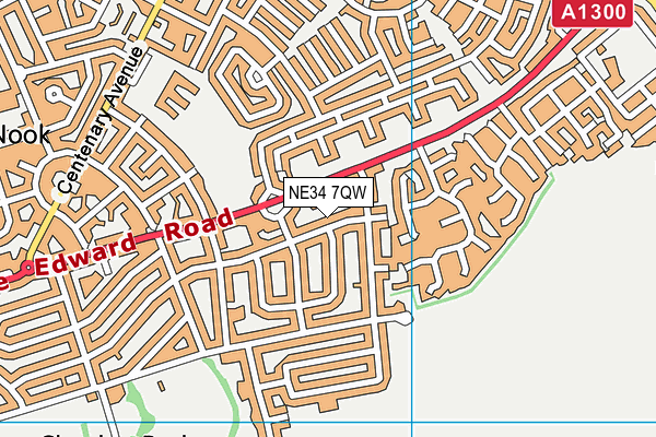 NE34 7QW map - OS VectorMap District (Ordnance Survey)