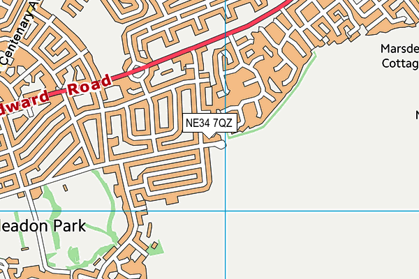 NE34 7QZ map - OS VectorMap District (Ordnance Survey)