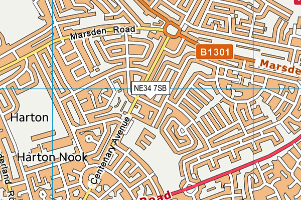 NE34 7SB map - OS VectorMap District (Ordnance Survey)