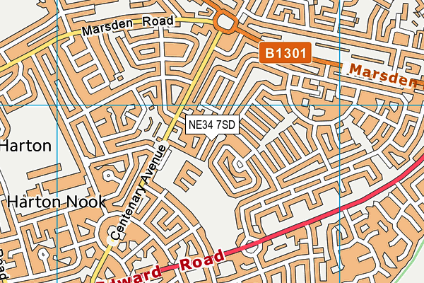 NE34 7SD map - OS VectorMap District (Ordnance Survey)