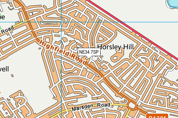 NE34 7SP map - OS VectorMap District (Ordnance Survey)