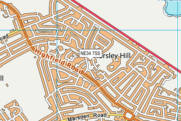 NE34 7SS map - OS VectorMap District (Ordnance Survey)