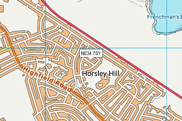 NE34 7SY map - OS VectorMap District (Ordnance Survey)