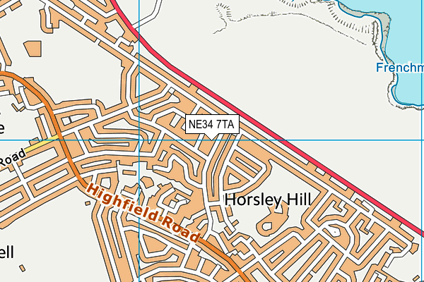 NE34 7TA map - OS VectorMap District (Ordnance Survey)