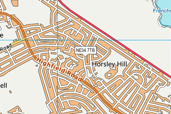 NE34 7TB map - OS VectorMap District (Ordnance Survey)