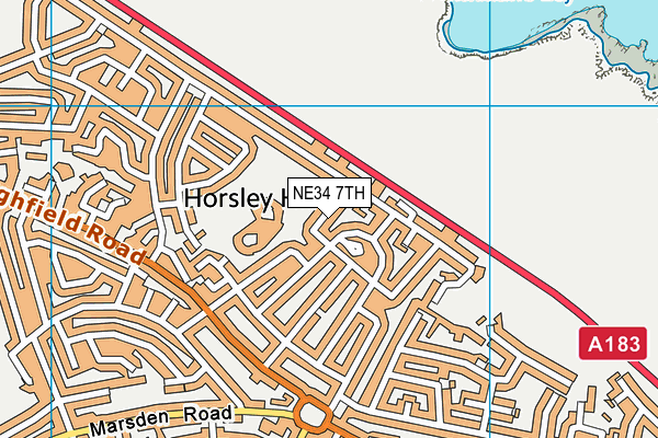 NE34 7TH map - OS VectorMap District (Ordnance Survey)