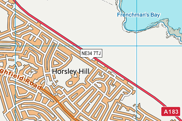 NE34 7TJ map - OS VectorMap District (Ordnance Survey)