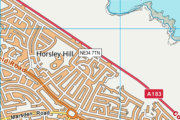 NE34 7TN map - OS VectorMap District (Ordnance Survey)