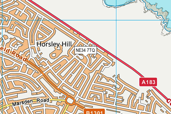 NE34 7TQ map - OS VectorMap District (Ordnance Survey)