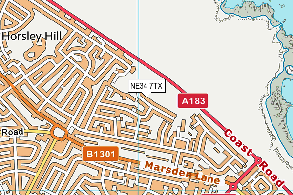 NE34 7TX map - OS VectorMap District (Ordnance Survey)