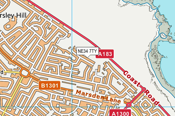 NE34 7TY map - OS VectorMap District (Ordnance Survey)