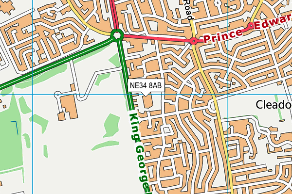 Ridgeway Primary Academy map (NE34 8AB) - OS VectorMap District (Ordnance Survey)