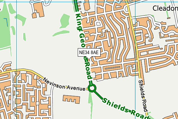 NE34 8AE map - OS VectorMap District (Ordnance Survey)