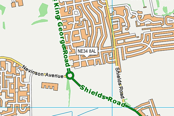 NE34 8AL map - OS VectorMap District (Ordnance Survey)