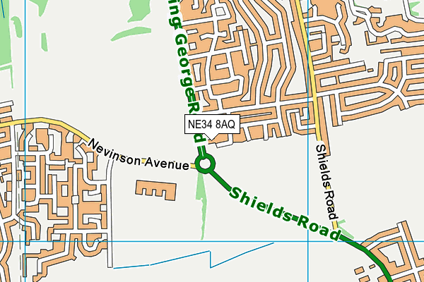 NE34 8AQ map - OS VectorMap District (Ordnance Survey)