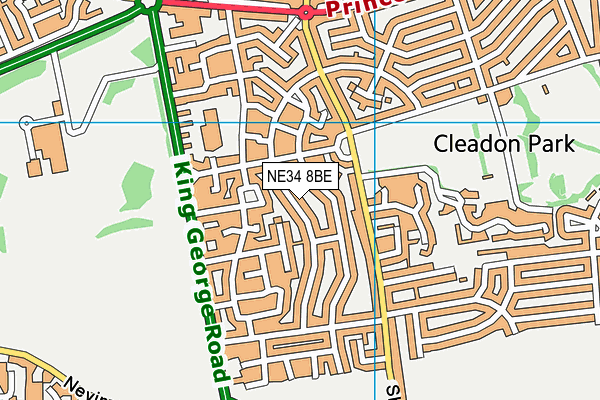 NE34 8BE map - OS VectorMap District (Ordnance Survey)