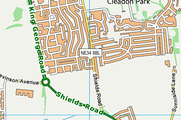 NE34 8BL map - OS VectorMap District (Ordnance Survey)