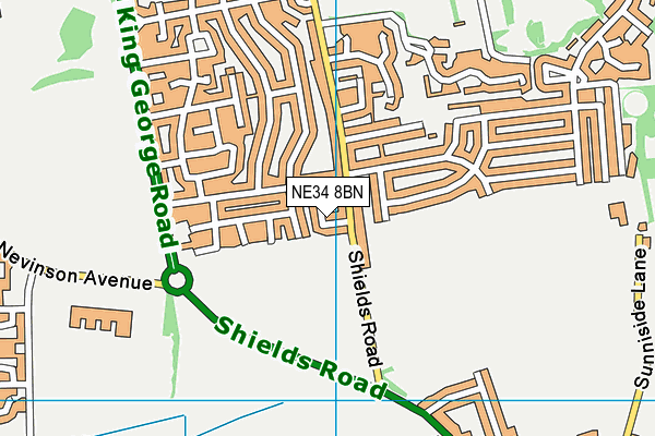 NE34 8BN map - OS VectorMap District (Ordnance Survey)