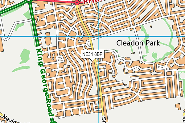 NE34 8BP map - OS VectorMap District (Ordnance Survey)