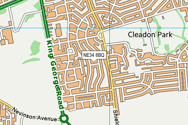 NE34 8BQ map - OS VectorMap District (Ordnance Survey)
