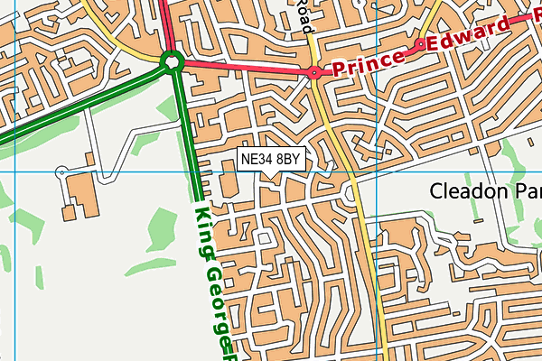 NE34 8BY map - OS VectorMap District (Ordnance Survey)