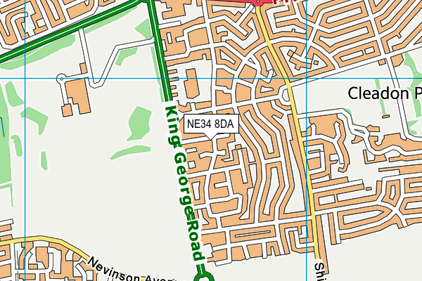 NE34 8DA map - OS VectorMap District (Ordnance Survey)