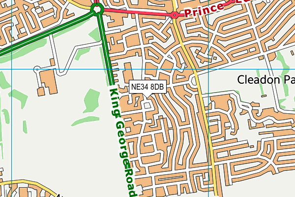 NE34 8DB map - OS VectorMap District (Ordnance Survey)