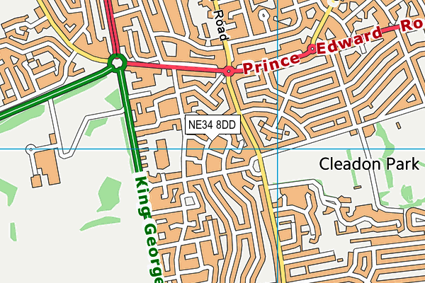 NE34 8DD map - OS VectorMap District (Ordnance Survey)