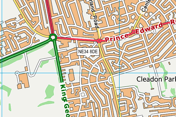 NE34 8DE map - OS VectorMap District (Ordnance Survey)