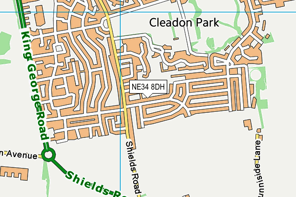 NE34 8DH map - OS VectorMap District (Ordnance Survey)