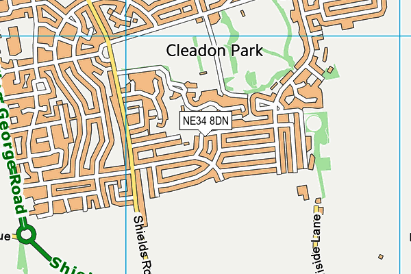 NE34 8DN map - OS VectorMap District (Ordnance Survey)