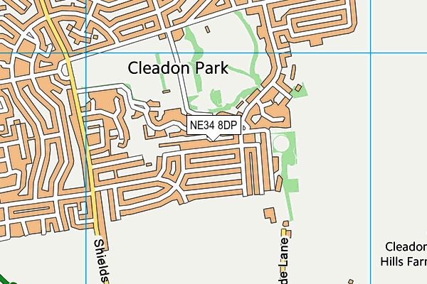 NE34 8DP map - OS VectorMap District (Ordnance Survey)