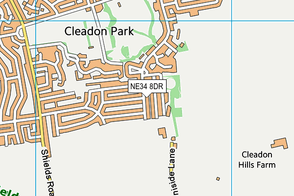 NE34 8DR map - OS VectorMap District (Ordnance Survey)