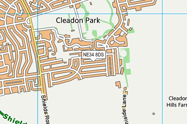 NE34 8DS map - OS VectorMap District (Ordnance Survey)