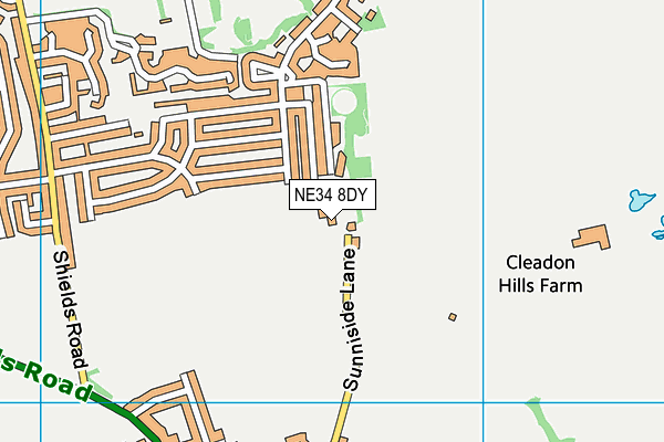 NE34 8DY map - OS VectorMap District (Ordnance Survey)