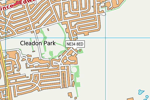 NE34 8ED map - OS VectorMap District (Ordnance Survey)