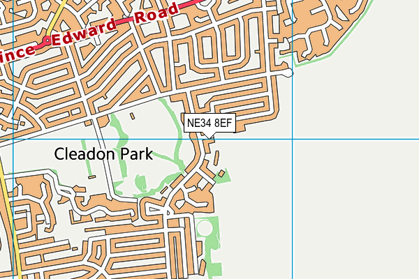 NE34 8EF map - OS VectorMap District (Ordnance Survey)