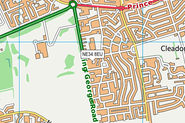 NE34 8EU map - OS VectorMap District (Ordnance Survey)