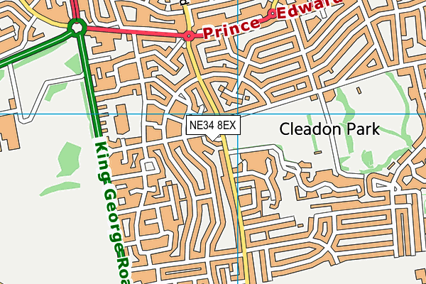 NE34 8EX map - OS VectorMap District (Ordnance Survey)