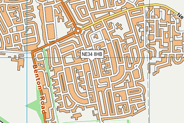 NE34 8HB map - OS VectorMap District (Ordnance Survey)