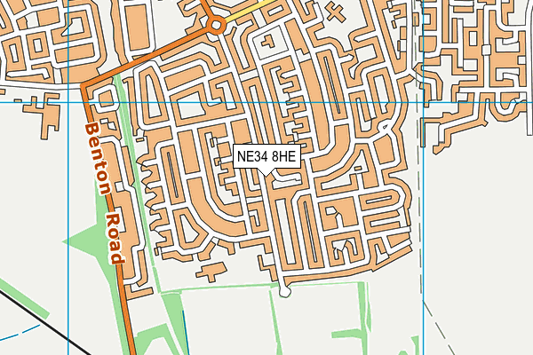 NE34 8HE map - OS VectorMap District (Ordnance Survey)